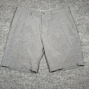 Quicksilver Amphibian Shorts Mens 34 Gray Flat Front Light Weight Bermuda